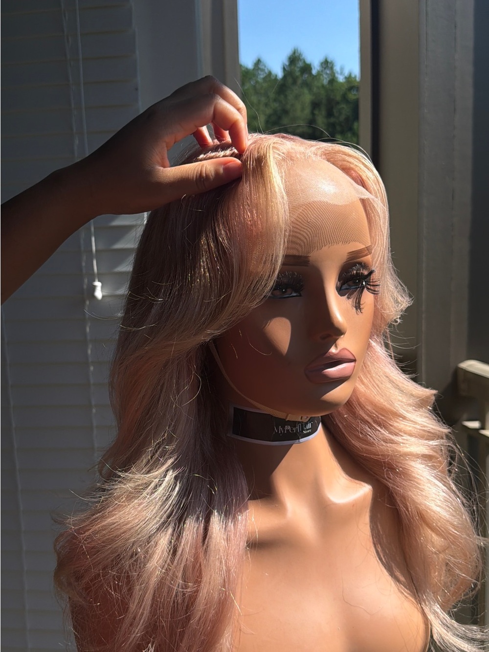 Blonde-Pink Lace Front Wig - Women Hair